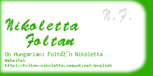 nikoletta foltan business card